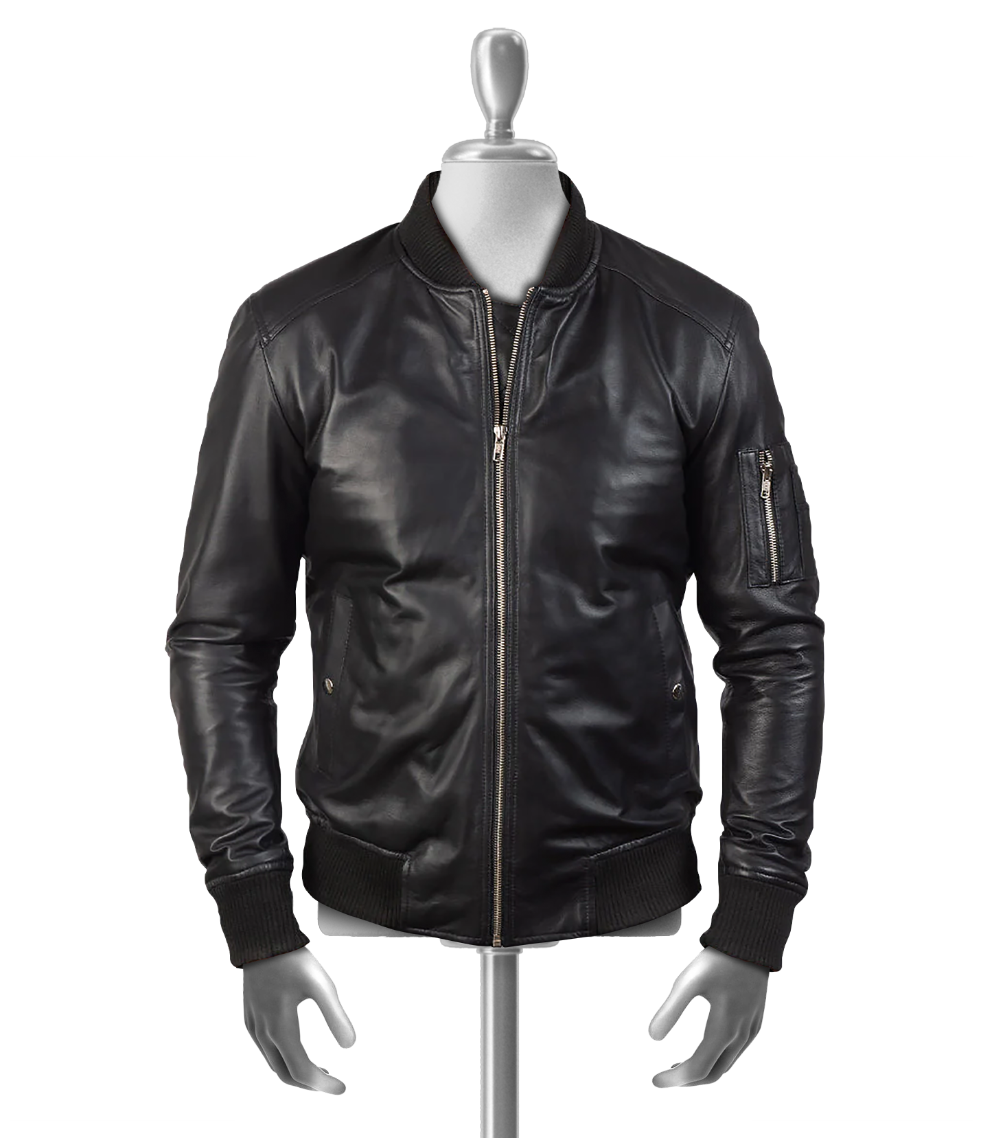 Henrik Men's Black Bomber Leather Jacket