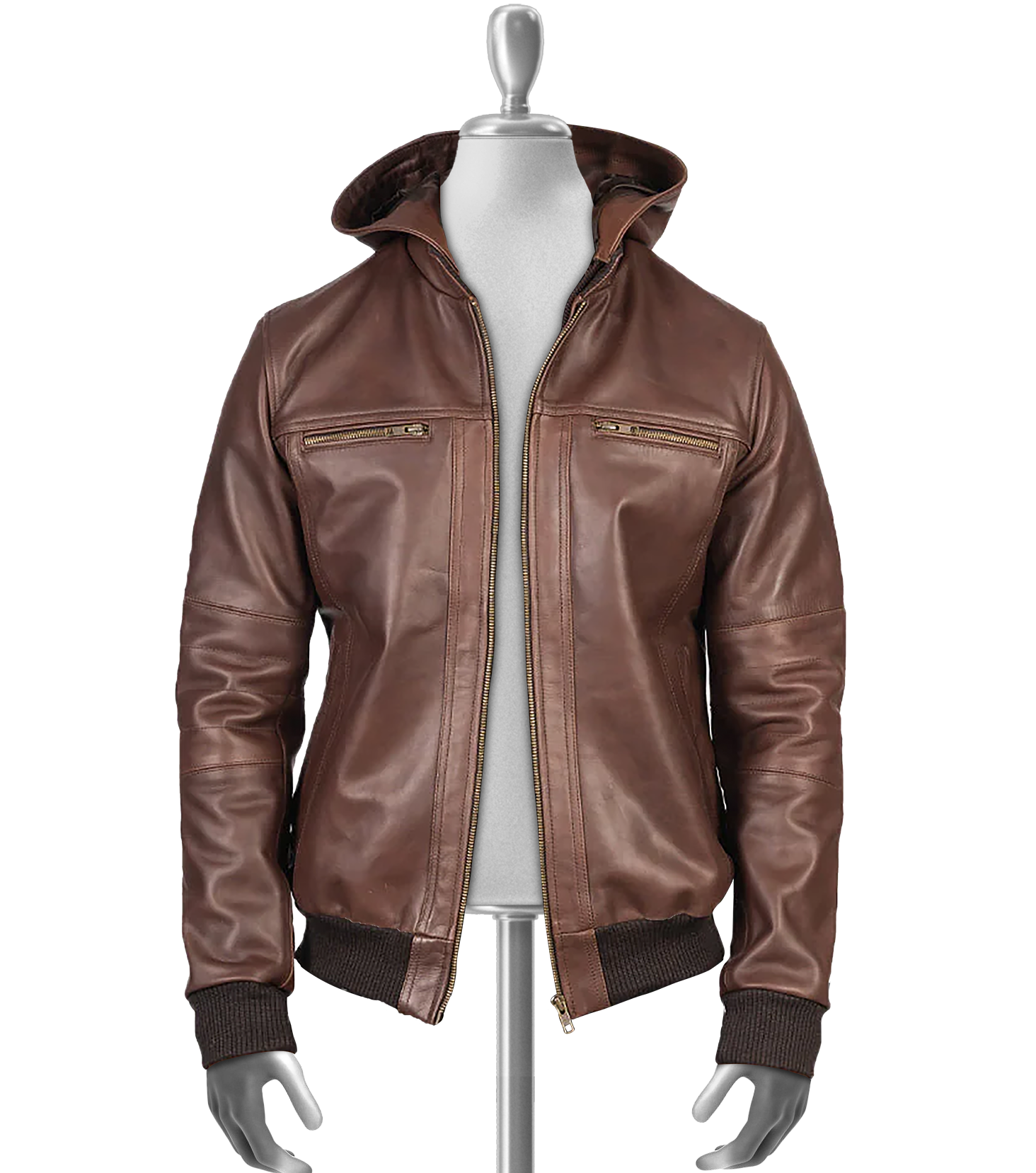 Cohen Men's Hooded Bomber Leather Jacket