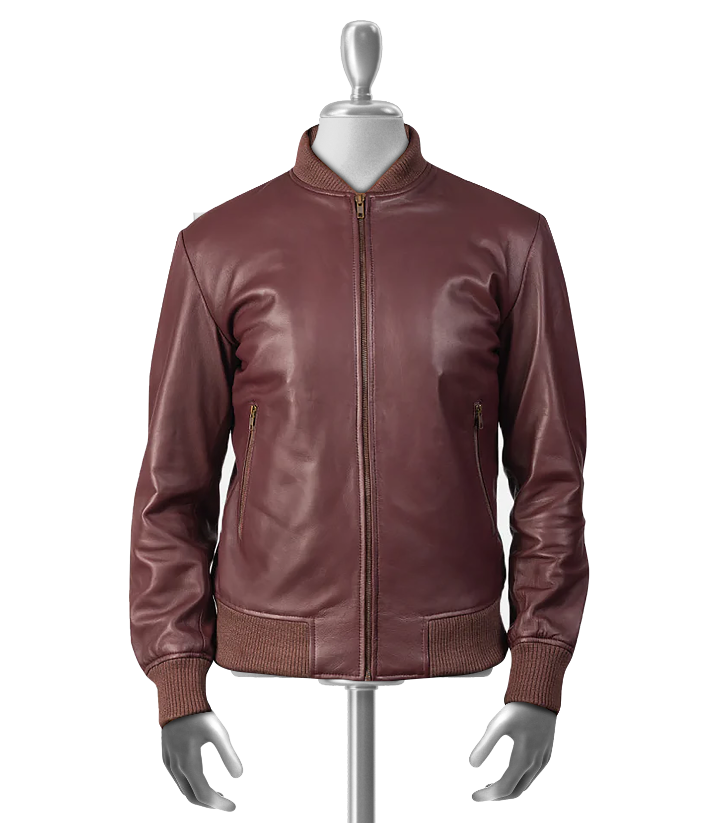 Danilo Men's Maroon Bomber Leather Jacket