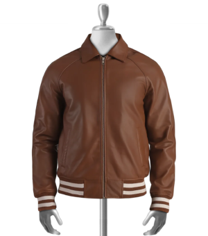 Dewitt Men's Brown Varsity Leather Jacket