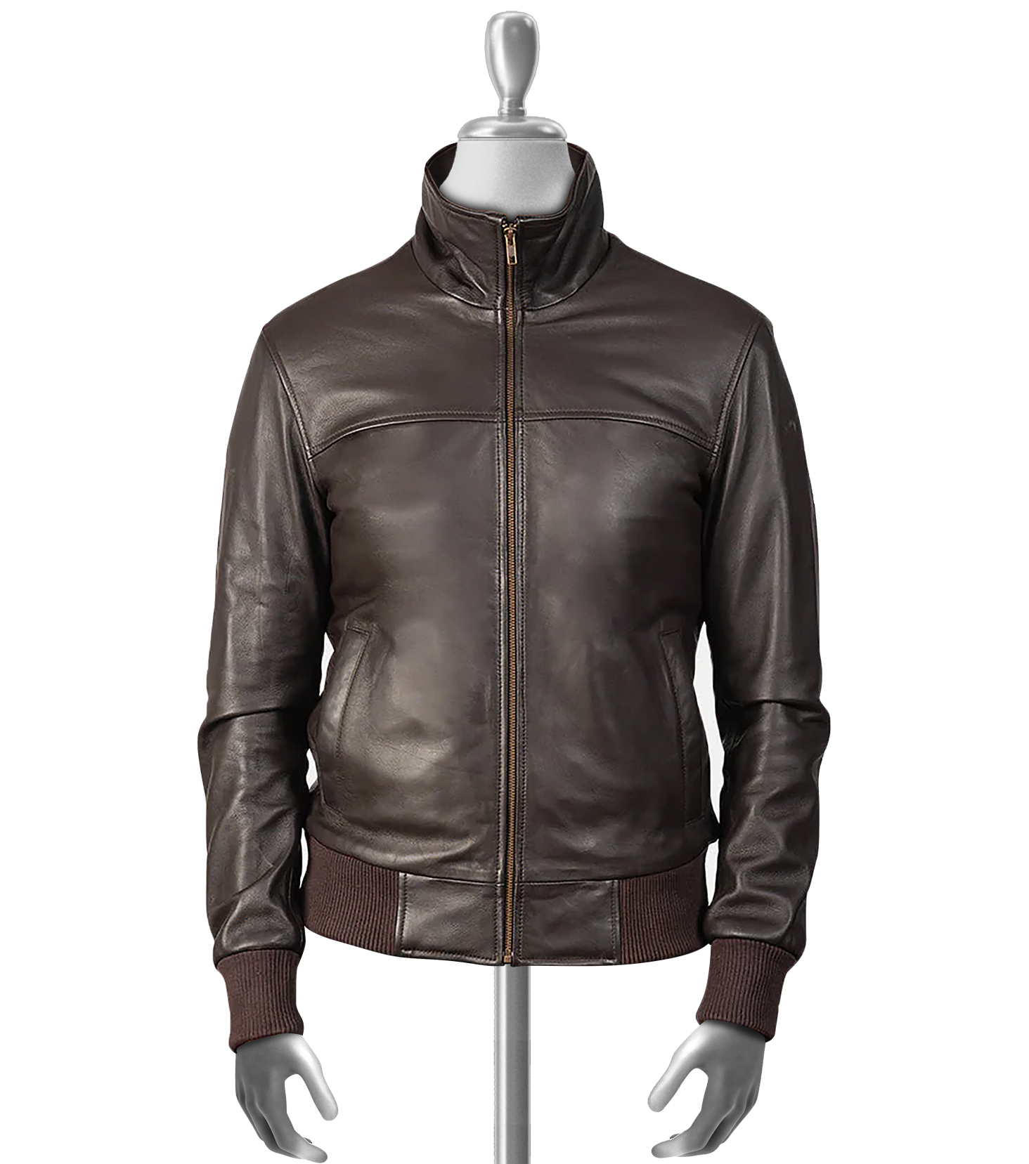 Esteban Men's Brown Bomber Leather Jacket