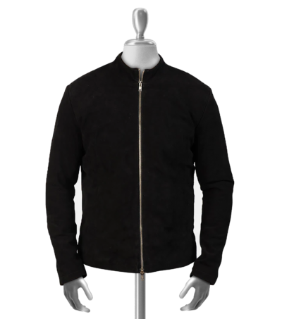 Knox Men's Black Biker Suede Leather Jacket