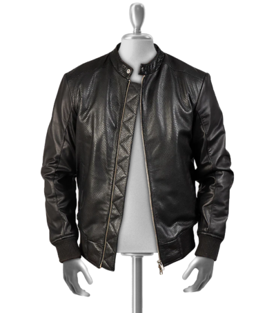 Broderick Men's Black Bomber Leather Jacket