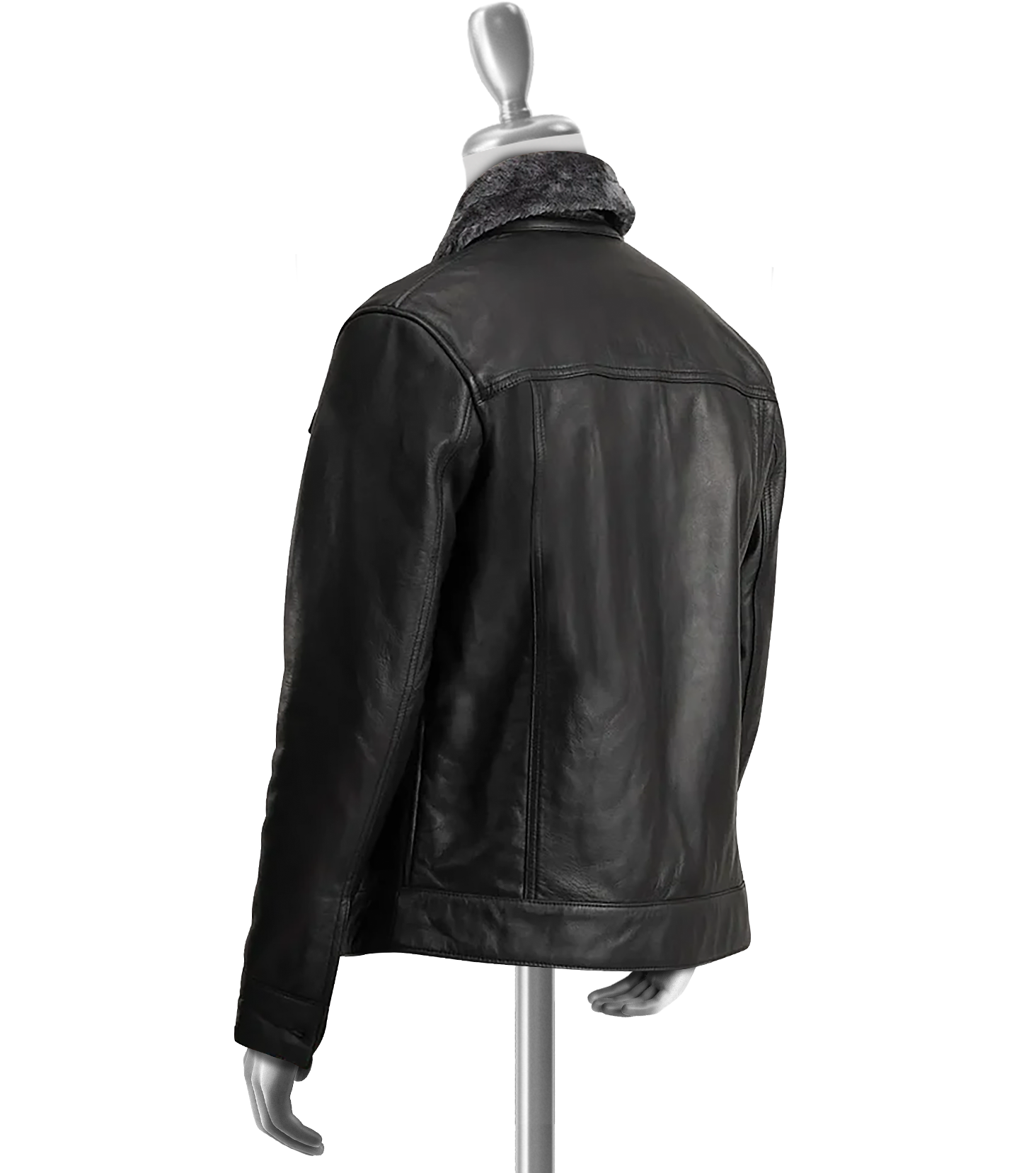 Efren Men's Black Shearling Leather Jacket