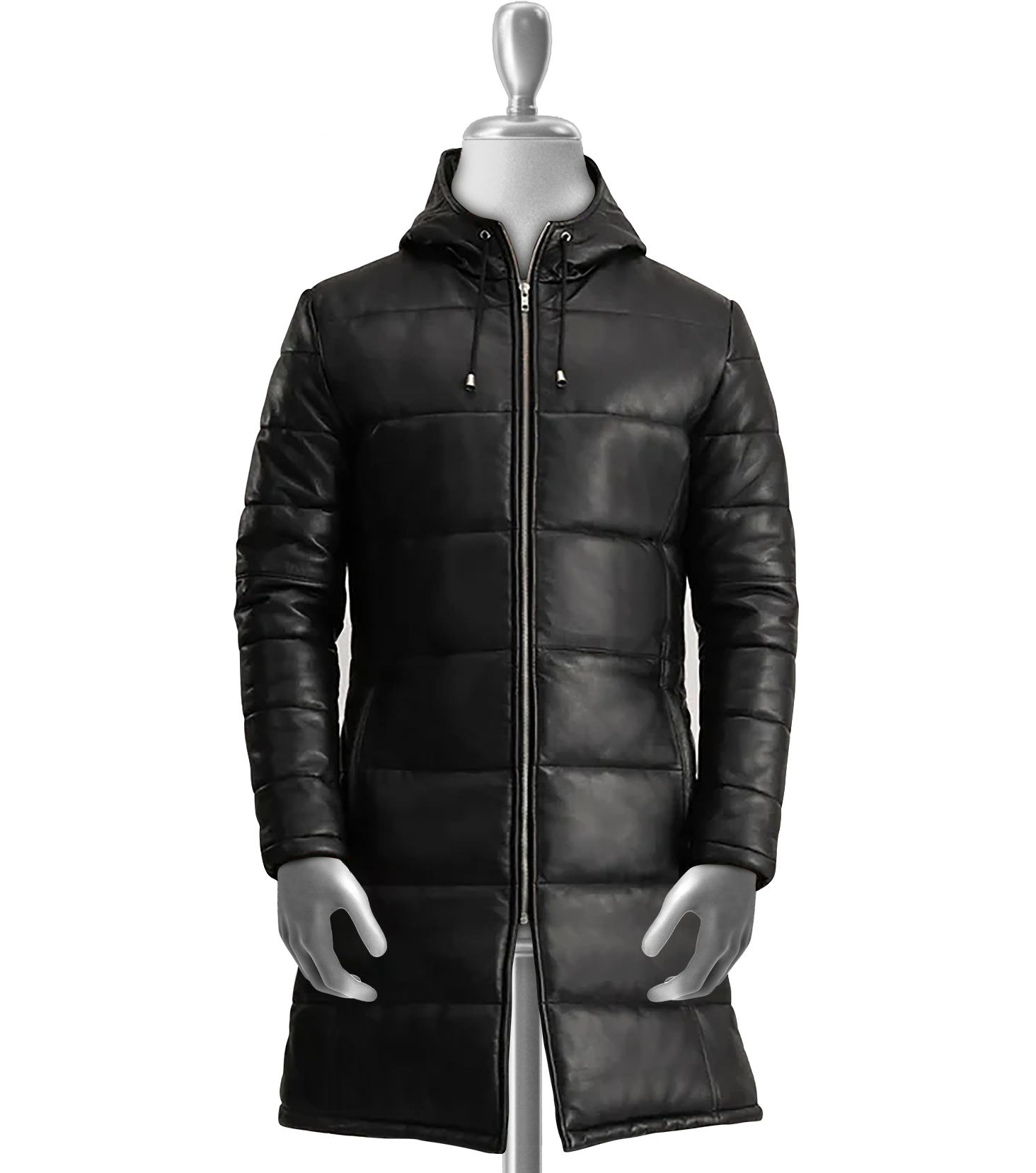 Emanuel Men's Black Hooded Leather Coat