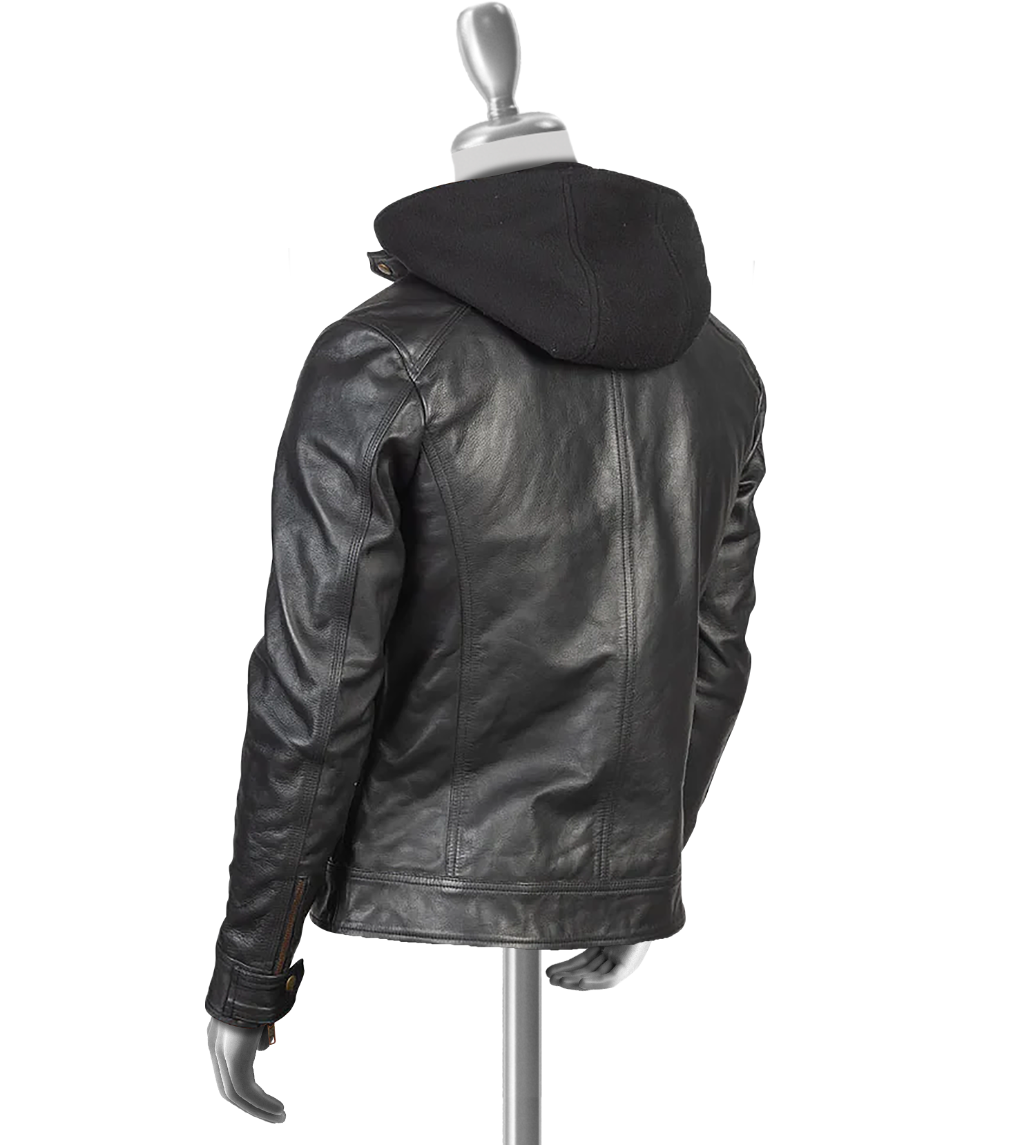 Evander Men's Hooded Moto Leather Jacket