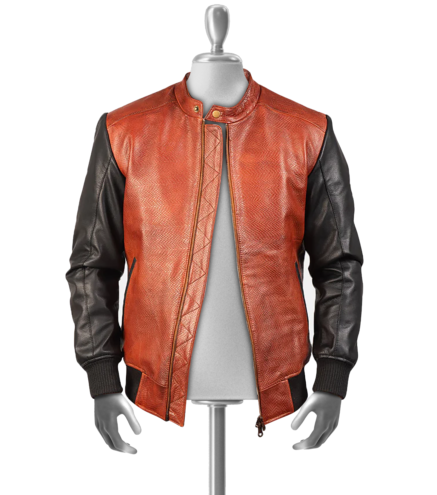 Gareth Men’s Brown Bomber Leather Jacket