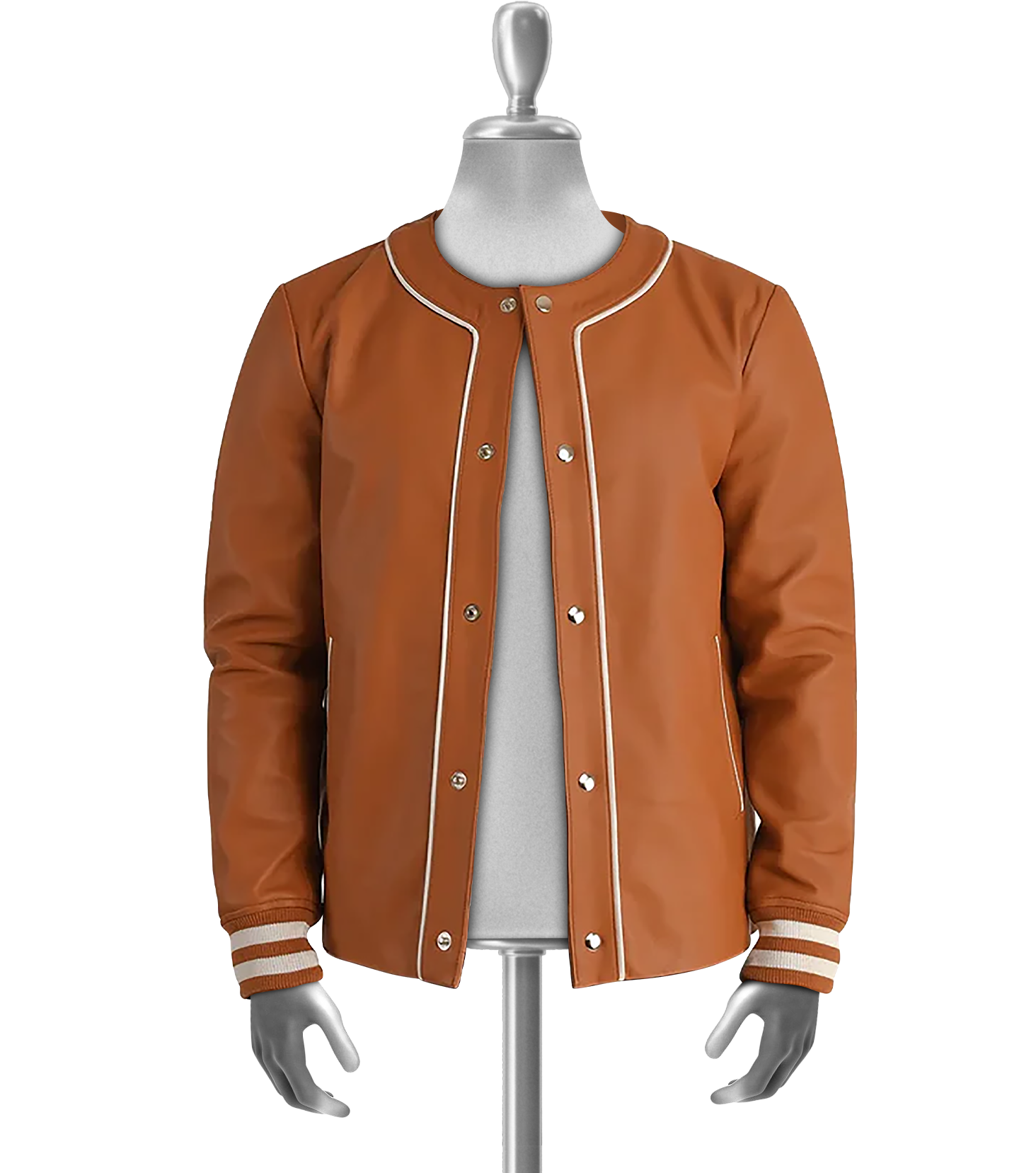 Giovanni Men's Brown Varsity Leather Jacket