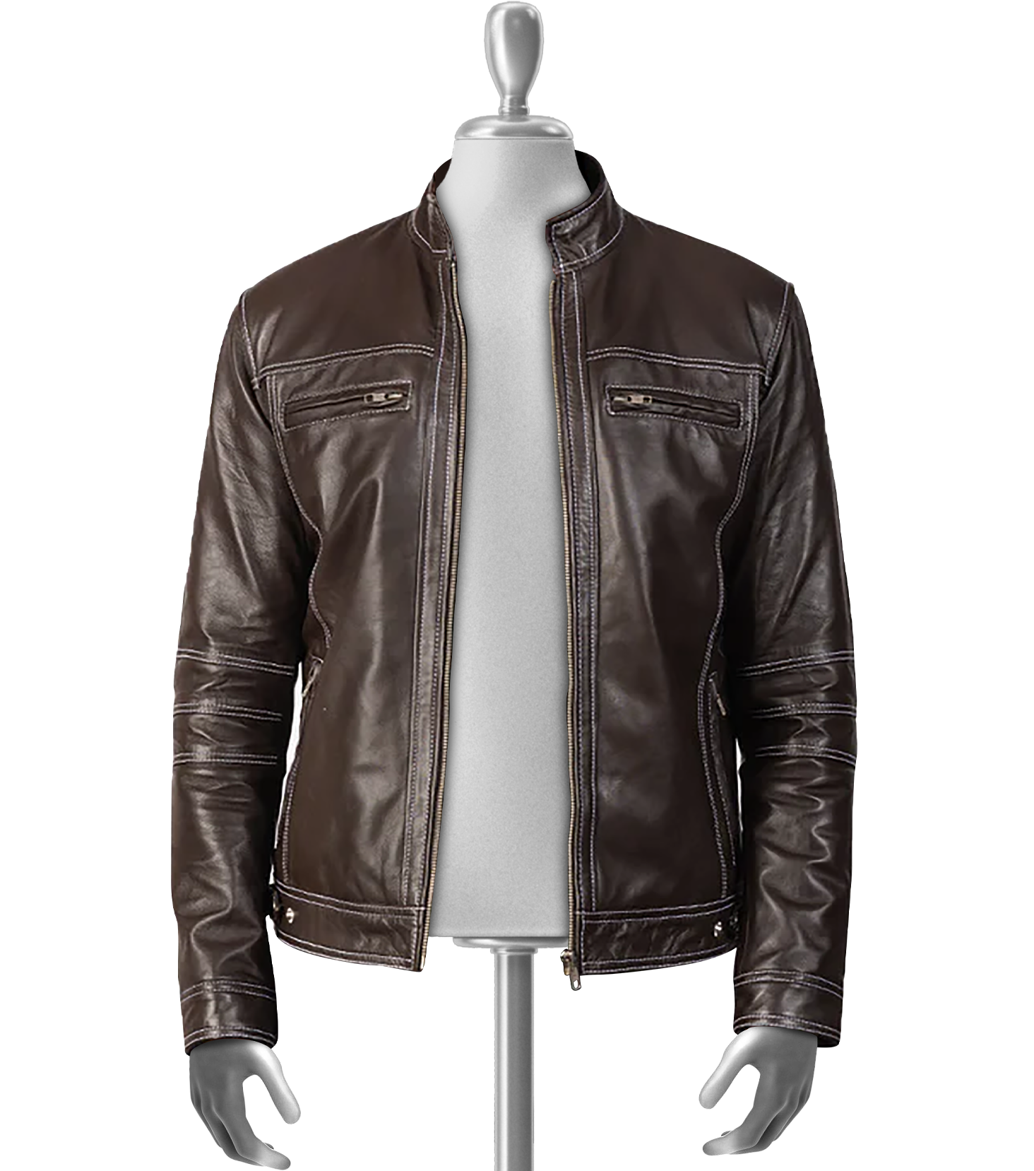 Gwydion Men’s Brown Distressed Leather Jacket