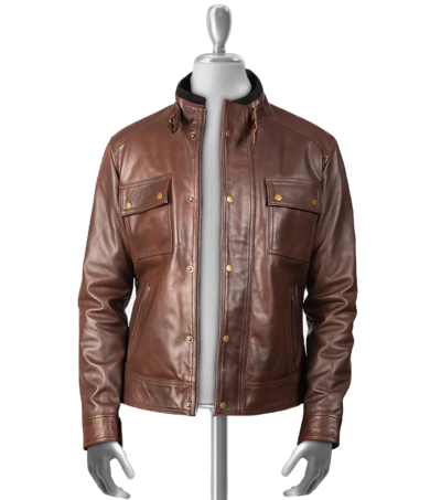 Horatio Men’s Brown Rider Leather Jacket