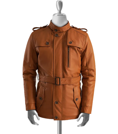 Ignatius Men's Tan Leather Jacket