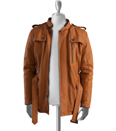 Ignatius Men's Tan Leather Jacket