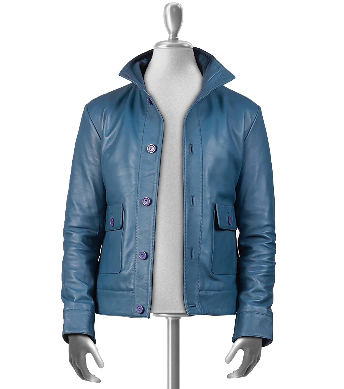 Jericho Men's Blue Bomber Leather Jacket