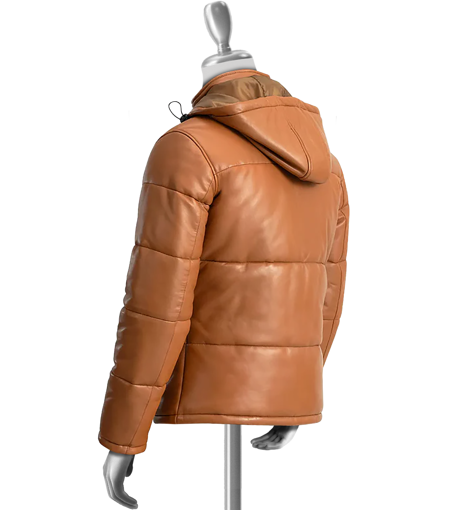 Leopold Men's Hooded Puffer Leather Jacket