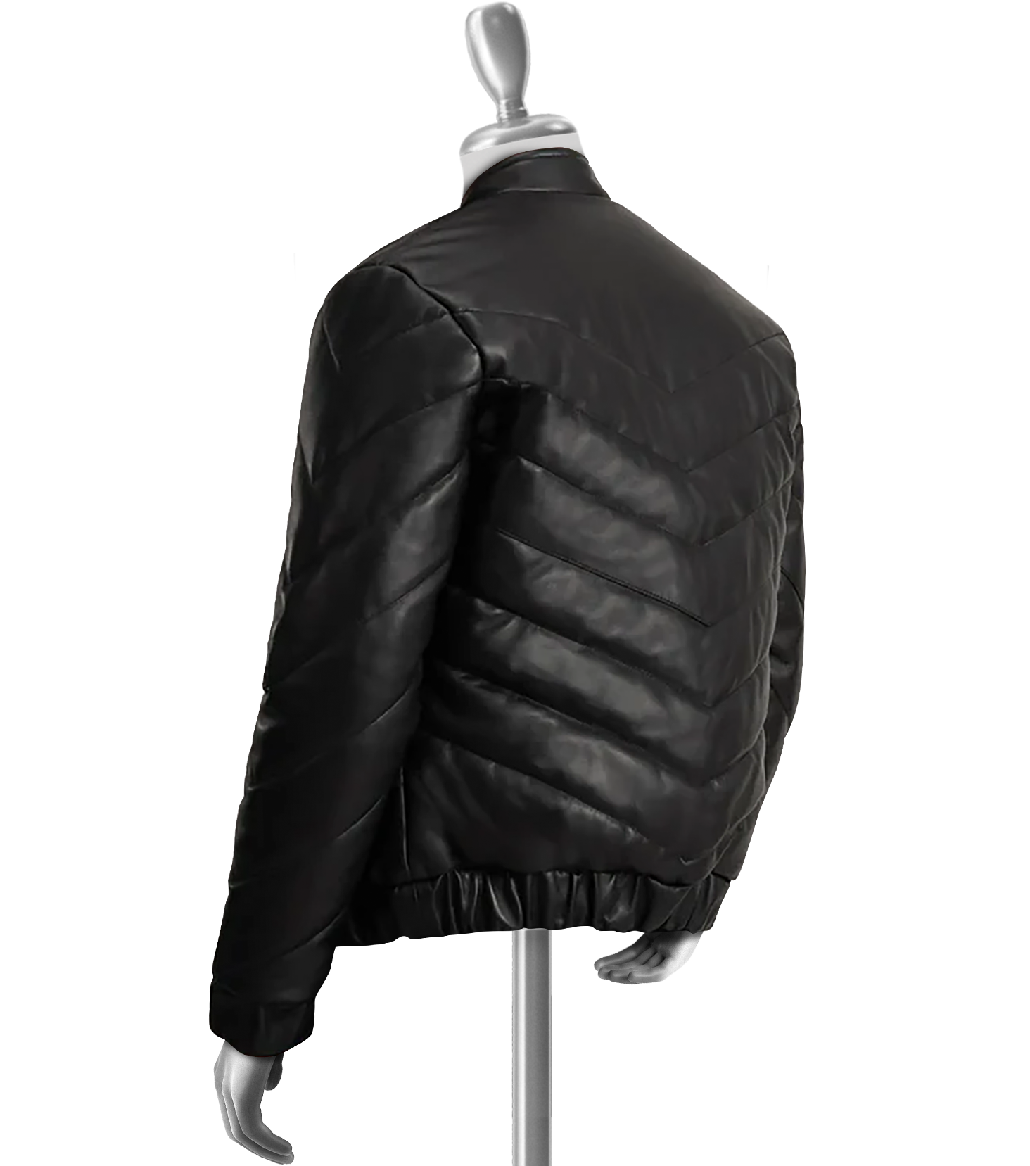 Llewellyn Men's Black Puffer Leather Jacket