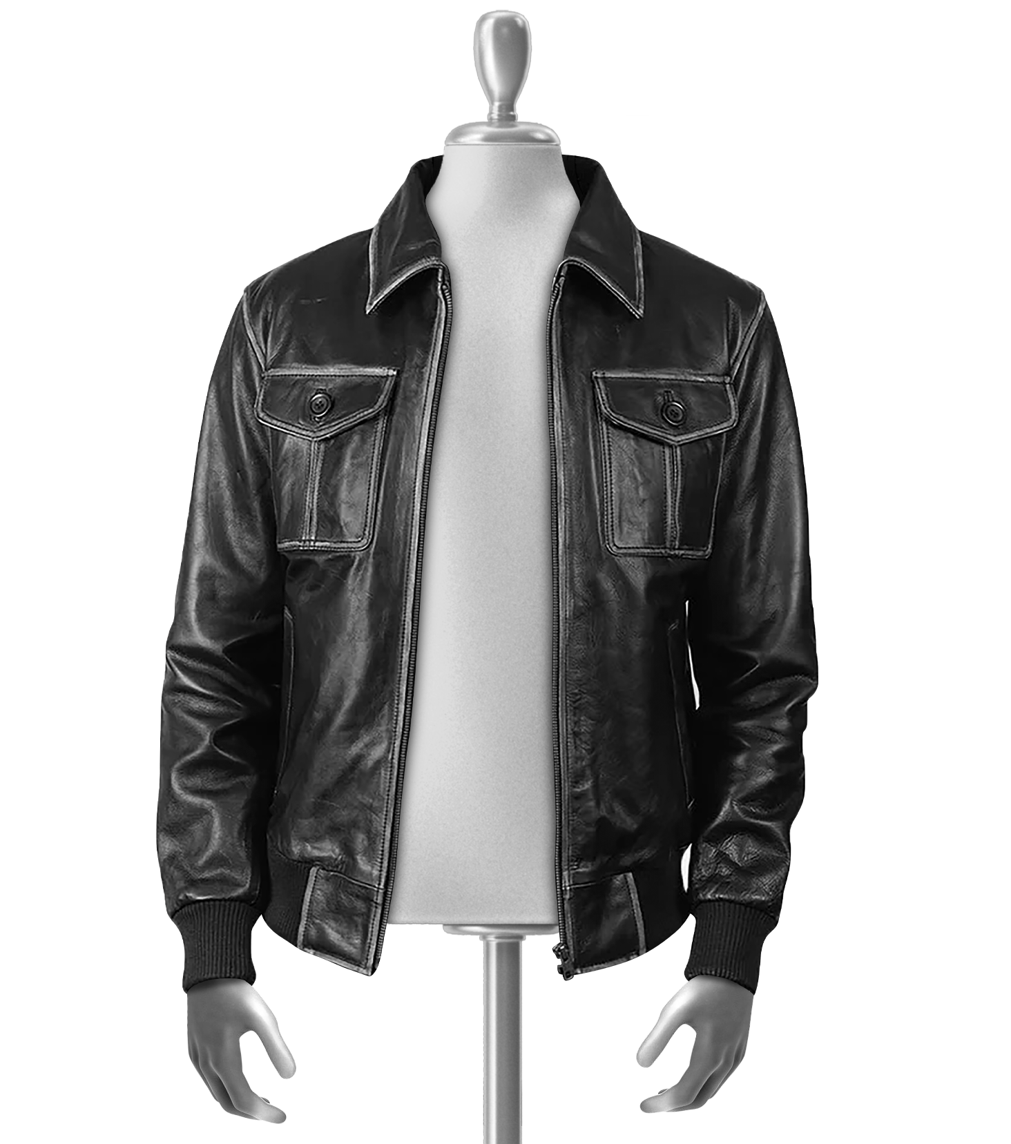 Manfred Men's Bomber Leather Jacket