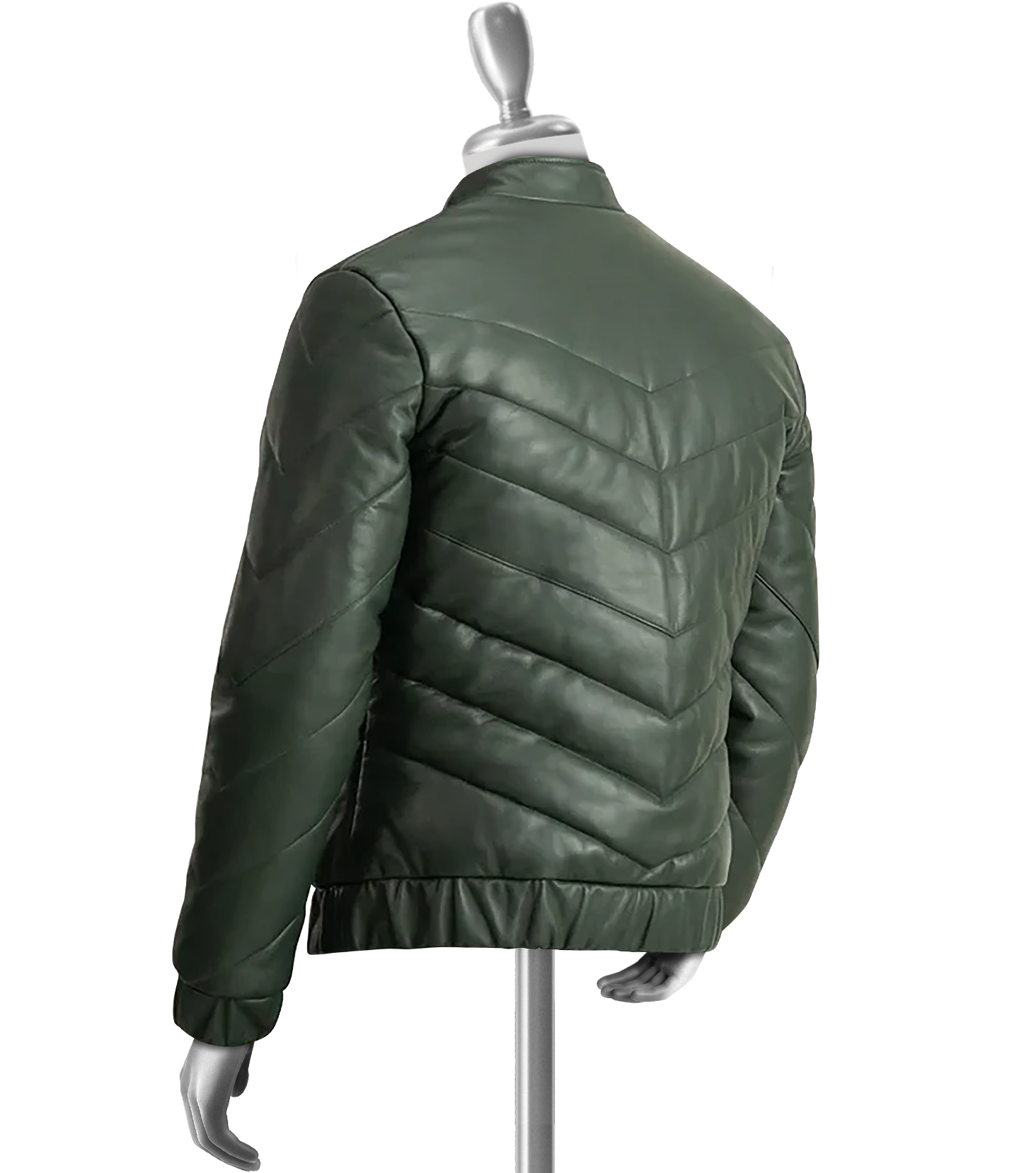 Peregrine Men’s Green Puffer Leather Jacket