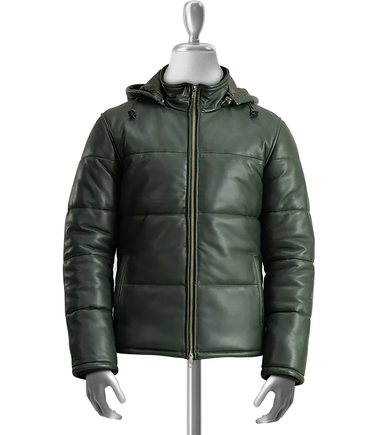 Rupert Men’s Hooded Puffer Leather Jacket