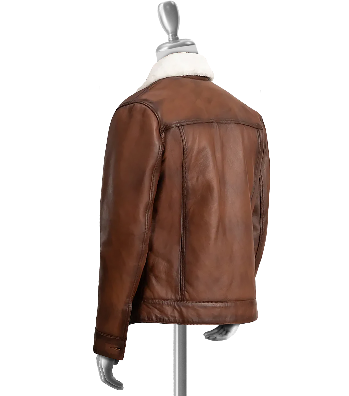 Tavian Men’s Brown Shearling Leather Jacket