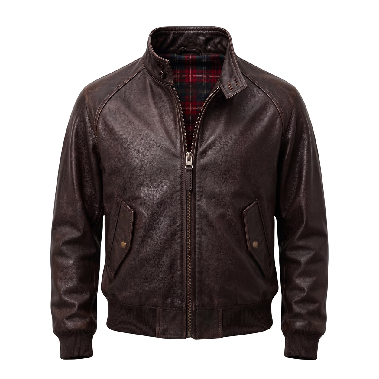 Men's Leather Harrington Jacket