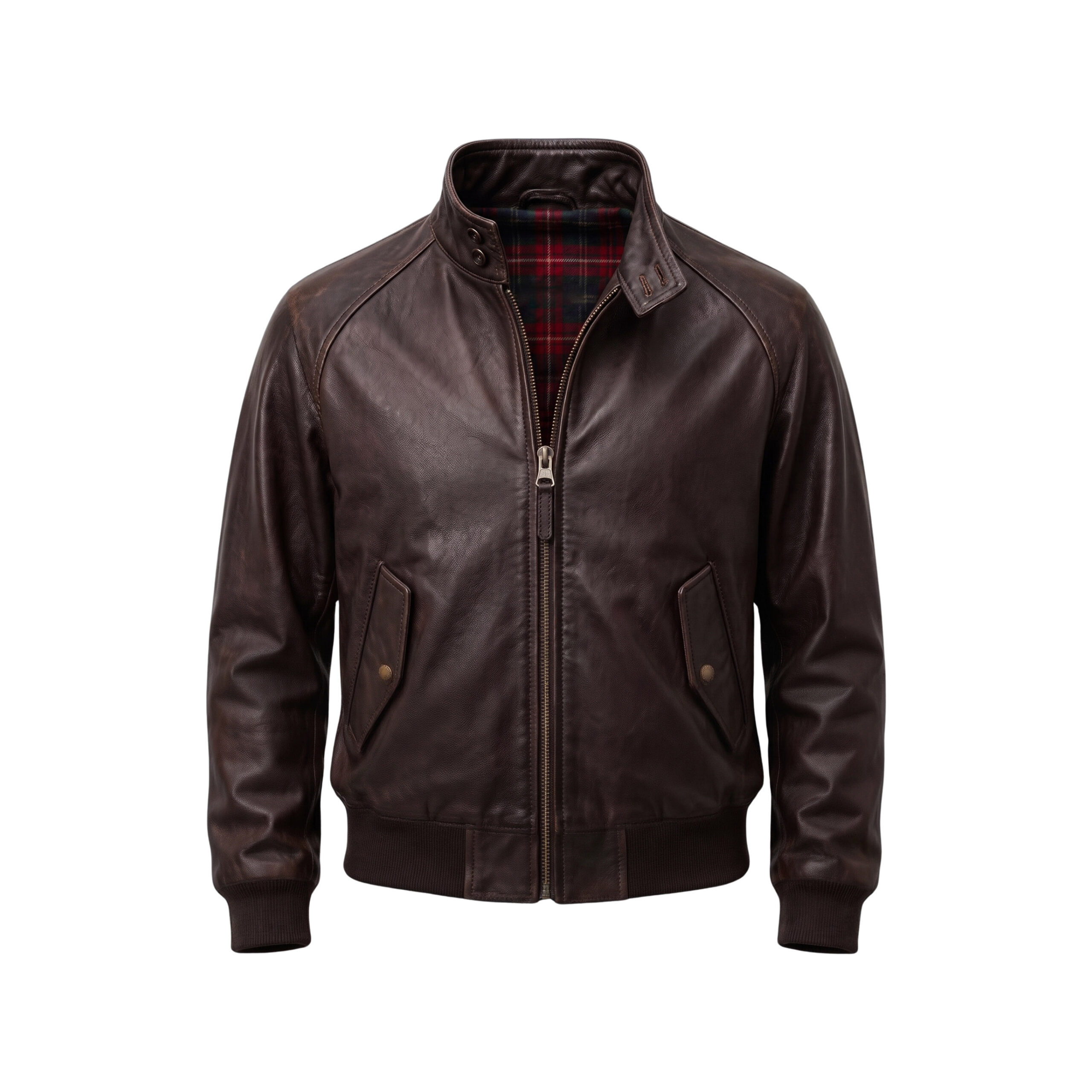 Men's Leather Harrington Jacket